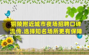 铜陵附近城市夜场招聘口碑流传.选择知名场所更有保障